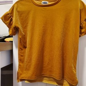 Yellow velvet shirt